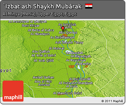 Physical Panoramic Map of `Izbat Ash Shaykh Mubārak
