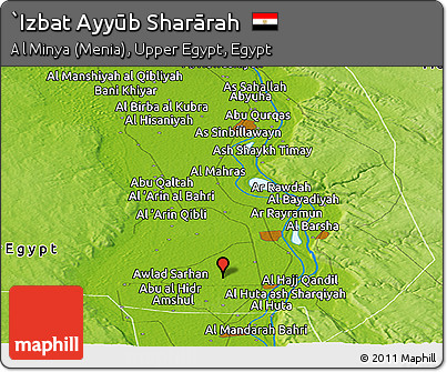 Physical Panoramic Map of `Izbat Ayyūb Sharārah