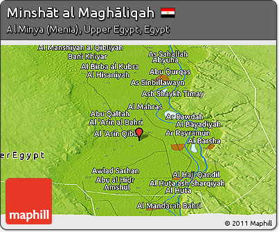 Physical Panoramic Map of Minshāt Al Maghāliqah