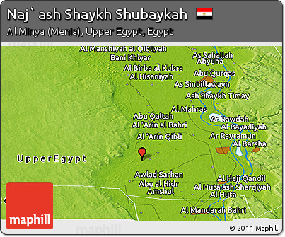 Physical Panoramic Map of Naj` Ash Shaykh Shubaykah