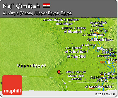 Physical Panoramic Map of Naj` Qimāţah