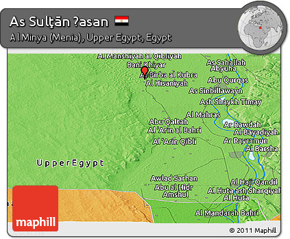 Political Panoramic Map of As Sulţān Ḩasan