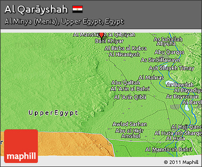 Political Panoramic Map of Al Qarāyshah