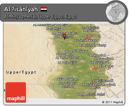 Satellite Panoramic Map of Al Ḩisānīyah