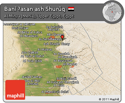 Satellite Panoramic Map of Banī Ḩasan Ash Shurūq
