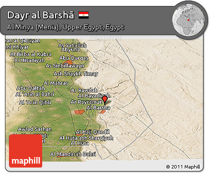 Satellite Panoramic Map of Dayr Al Barshā