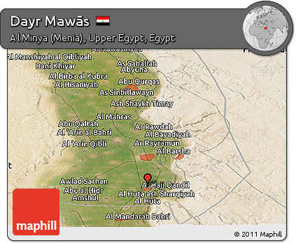 Satellite Panoramic Map of Dayr Mawās