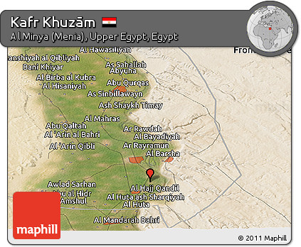 Satellite Panoramic Map of Kafr Khuzām