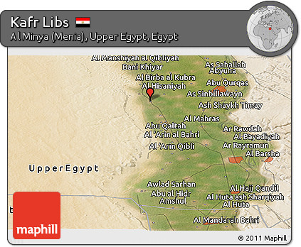 Satellite Panoramic Map of Kafr Libs