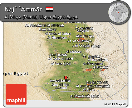 Satellite Panoramic Map of Naj` `Ammār