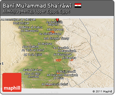 Satellite Panoramic Map of Banī Muḩammad Sha`rāwī