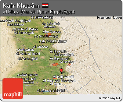 Satellite Panoramic Map of Kafr Khuzām