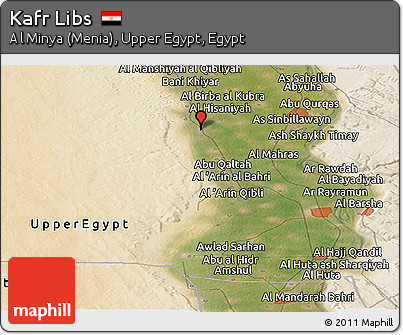 Satellite Panoramic Map of Kafr Libs