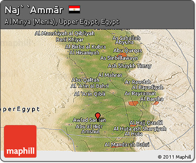 Satellite Panoramic Map of Naj` `Ammār