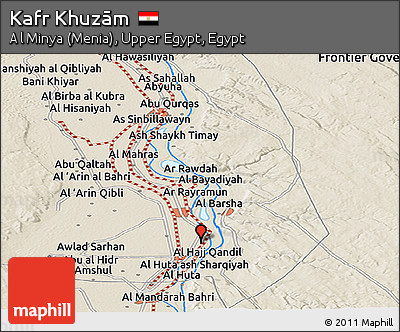 Shaded Relief Panoramic Map of Kafr Khuzām