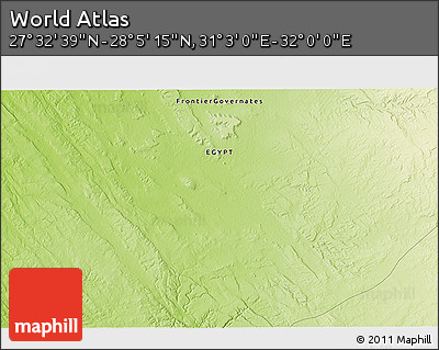 Physical 3D Map of the Area around 27° 48' 57" N, 31° 31' 29" E