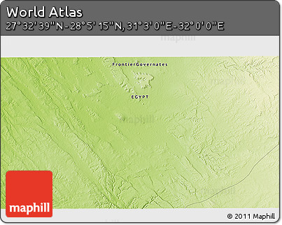Physical 3D Map of the Area around 27° 48' 57" N, 31° 31' 29" E