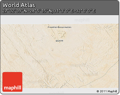 Satellite 3D Map of the Area around 27° 48' 57" N, 31° 31' 29" E