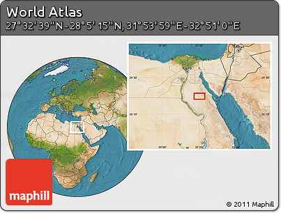 Satellite Location Map of the Area around 27° 48' 57" N, 32° 22' 30" E