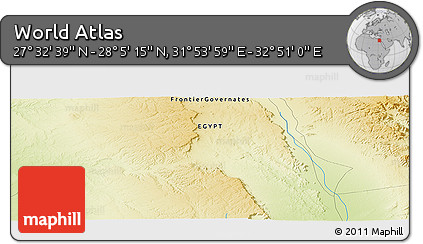Physical Panoramic Map of the Area around 27° 48' 57" N, 32° 22' 30" E