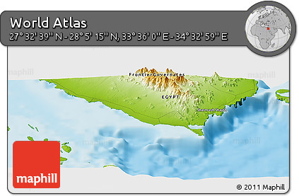 Physical Panoramic Map of the Area around 27° 48' 57" N, 34° 4' 30" E
