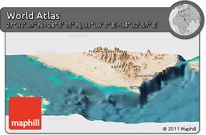 Satellite Panoramic Map of the Area around 27° 48' 57" N, 34° 4' 30" E