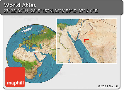 Satellite Location Map of the Area around 27° 48' 57" N, 36° 37' 30" E