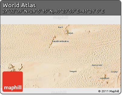 Satellite 3D Map of the Area around 27° 48' 57" N, 40° 52' 30" E