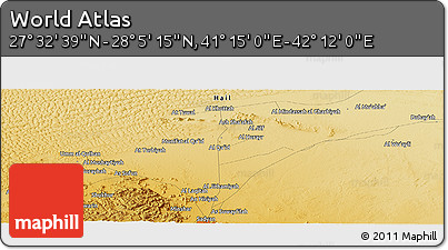 Physical Panoramic Map of the Area around 27° 48' 57" N, 41° 43' 30" E