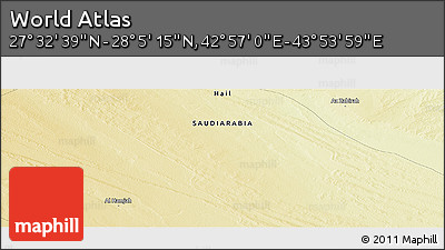 Physical Panoramic Map of the Area around 27° 48' 57" N, 43° 25' 29" E