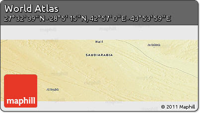 Physical Panoramic Map of the Area around 27° 48' 57" N, 43° 25' 29" E