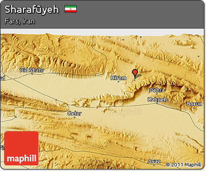 Physical 3D Map of Sharafūyeh