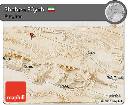 Satellite 3D Map of Shahr-e Fūyeh