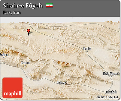 Satellite 3D Map of Shahr-e Fūyeh