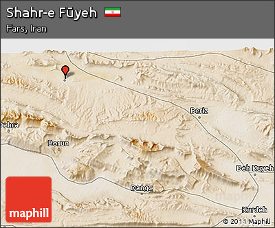 Satellite 3D Map of Shahr-e Fūyeh