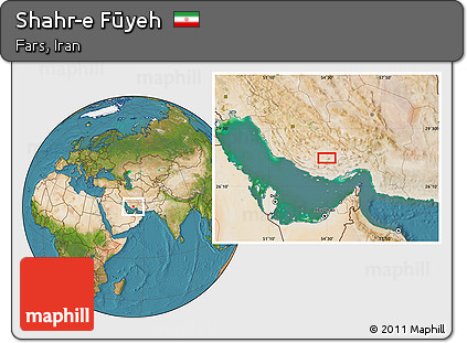 Satellite Location Map of Shahr-e Fūyeh