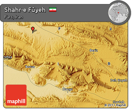 Physical Map of Shahr-e Fūyeh