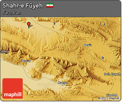 Physical Map of Shahr-e Fūyeh