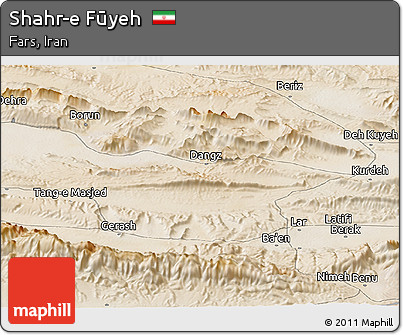 Satellite Panoramic Map of Shahr-e Fūyeh