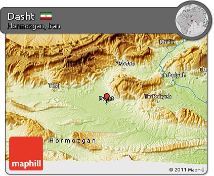 Physical 3D Map of Dasht