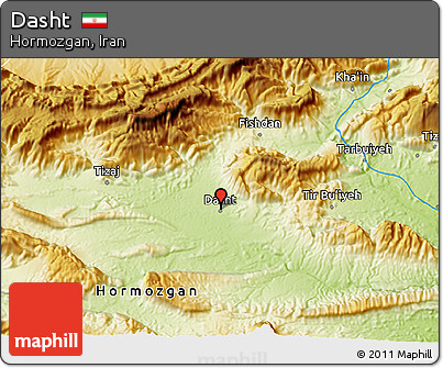 Physical 3D Map of Dasht