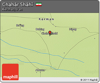 Physical 3D Map of Chahār Shāhī