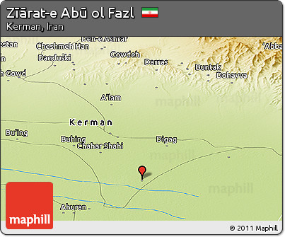 Physical Panoramic Map of Zīārat-e Abū Ol Fazl