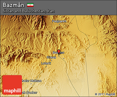Physical 3D Map of Bazmān