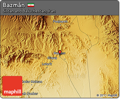 Physical 3D Map of Bazmān