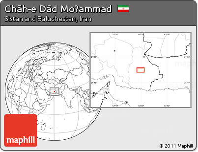 Blank Location Map of Chāh-e Dād Moḩammad