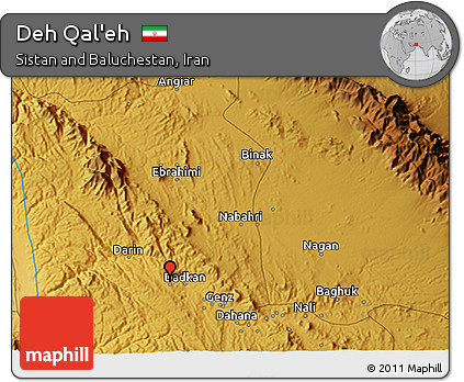 Physical 3D Map of Deh Qal'eh