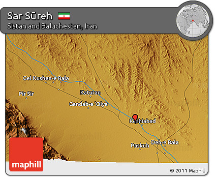 Physical 3D Map of Sar Sūreh