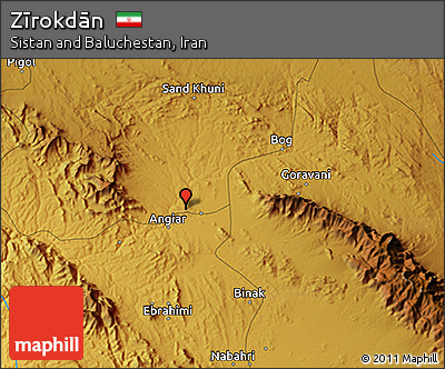 Physical 3D Map of Zīrokdān