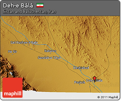 Physical 3D Map of Deh-e Bālā